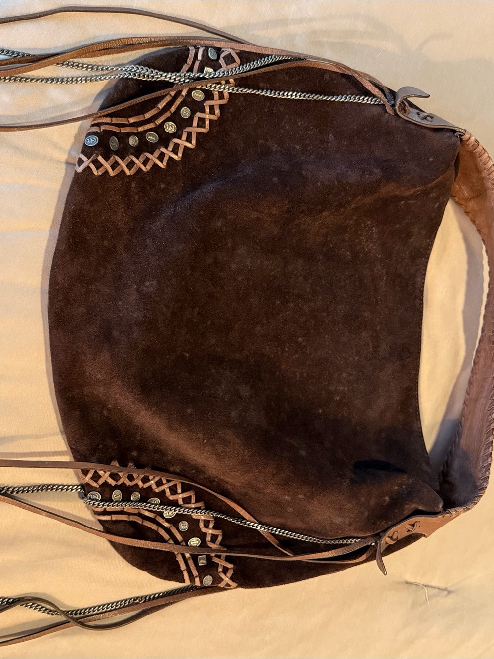 Vintage Juicy Couture Brown Suede Fringe Hobo Bag